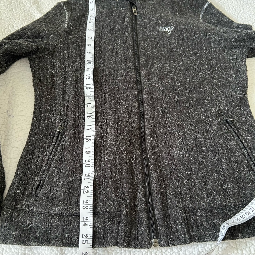 Orage Women's Outerwear Heather Black Gray Full Zip Up Fleece Knit Jacket Medium - Picture 10 of 10